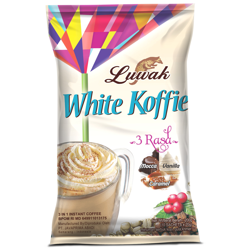 Kopi Putih Luwak 3 Rasa – Luwak White Coffee 3 Flavours (10 Sachets @ 20g)