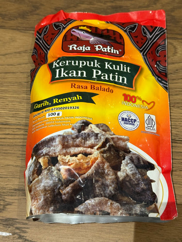 kerupuk kulit ikan Patin Balado