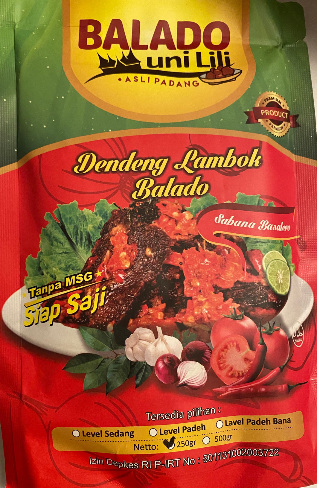 Dendeng Lambok Balado Uni Lili 250 gr
